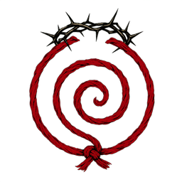 Red thread and thorn-crown reliquary emblem